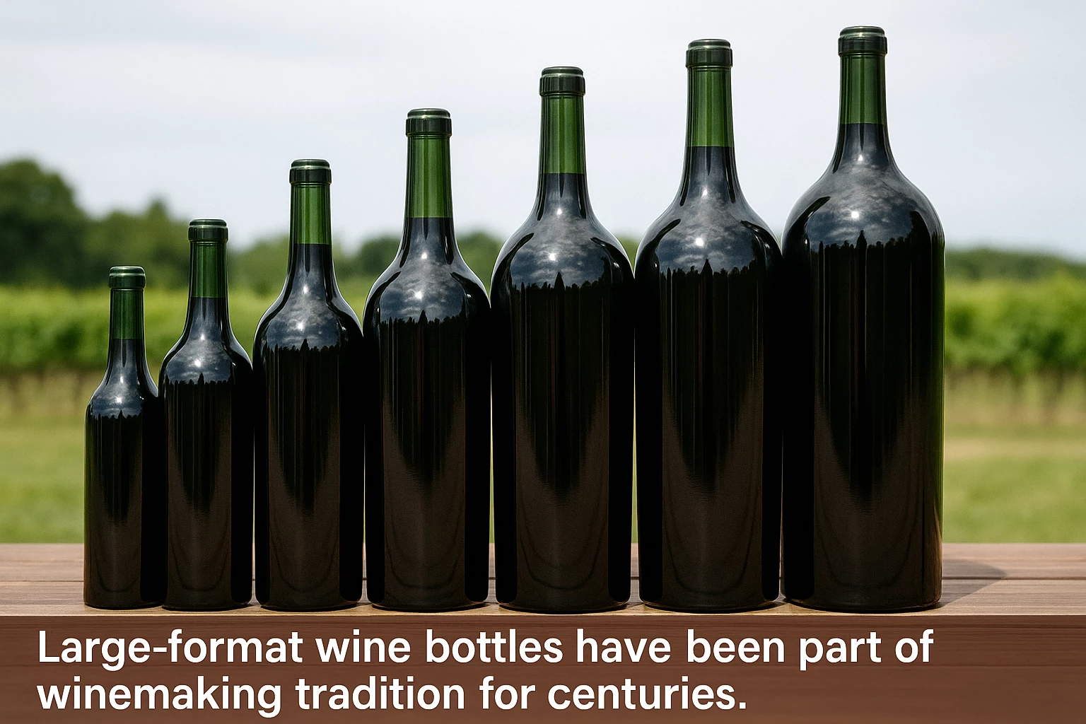 Großformatige Weinflaschenpräsentation