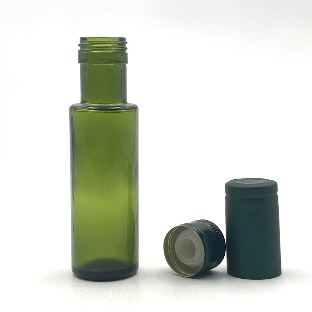 100-ml-Flasche dunkelgrünes rundes Olivenöl