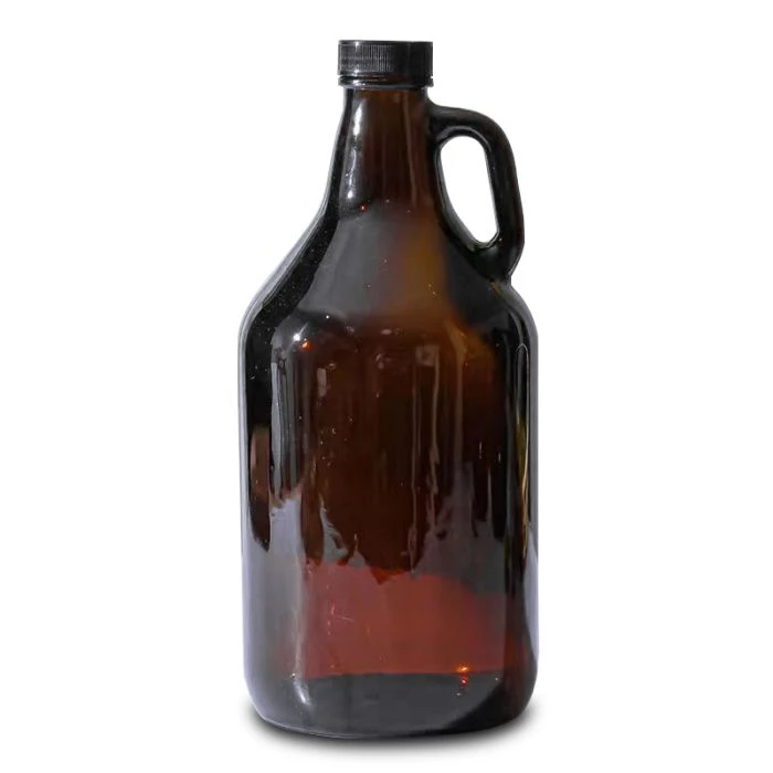 2-Liter-Bierflasche (bernsteinfarben), 64-Unzen-Braukrug (nachfüllbar) mit Henkel